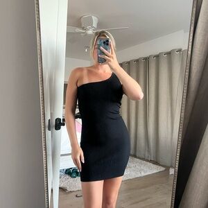 Princess Polly black one shoulder dress